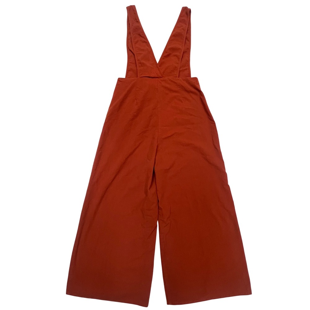 Sienna Sky Terracotta Rust 100% Cotton Wide Leg Button Front Boho Jumpsuit S - Picture 7 of 8